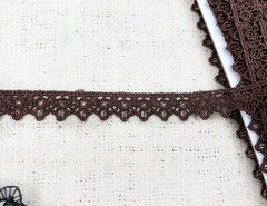 Кружево плетеное, ш. 1,8 см, коричневый