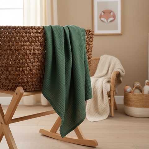 Пеленка муслин "Зеленый папоротник"