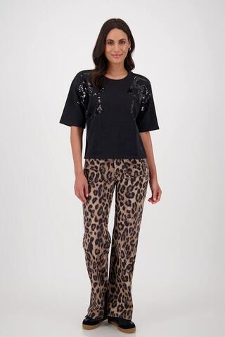 Monari Свитшот из хлопка с люрексом, расшитый пайетками