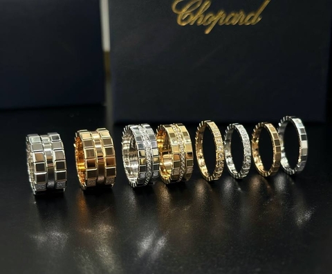Кольцо широкое CHOPARD ICE CUBE, качество VGOLD розовое золото