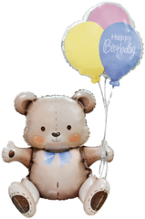 К Фигура, Мишка на День Рождения, 30''/76 см, 1 шт.