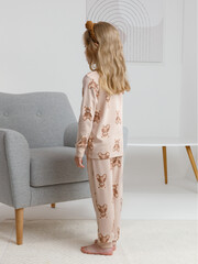 пижама  для девочки  К 1552/нюдовый беж,милые мишки