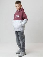 джемпер  для мальчика  КР 302214/коричневый,св.серый меланж к634