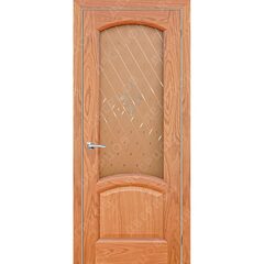 Межкомнатная дверь шпон Соло дуб натуральный со стеклом