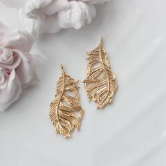 Подвеска с Перо, 42*20 мм, позолота, П866