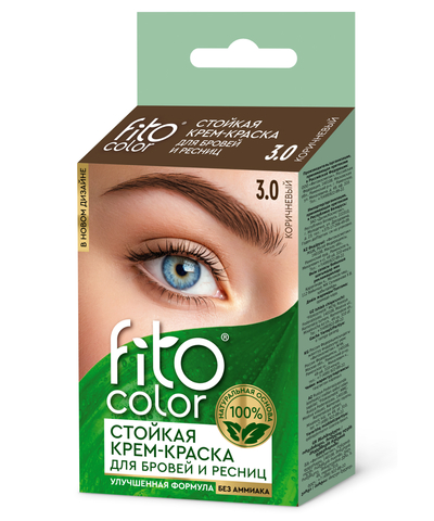 ФИТО Стойкая крем-краска д/бровей и ресниц Fitocolor, Коричневый(2прим)2х2мл