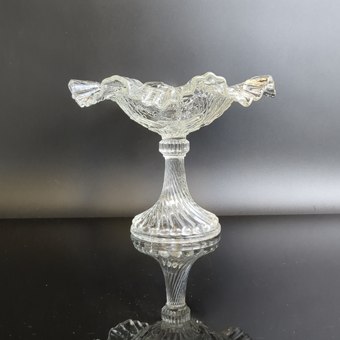 Антуражная ваза конфетница, фруктовница на ножке, декор розы, Царская Россия, 19 век, винтаж до 1917 года