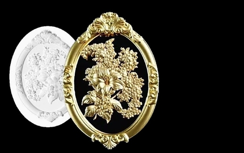 Силиконовый молд Рамка + букет в подарок