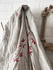 Шарф льняной комби. со штампами 