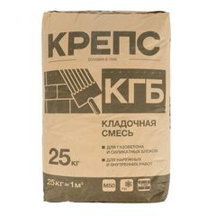 Смесь кладочная Крепс КГБ для блоков из ячеистого бетона, 25кг