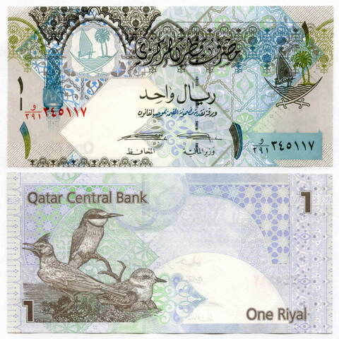 Банкнота Катар 1 риал 2008 год. UNC