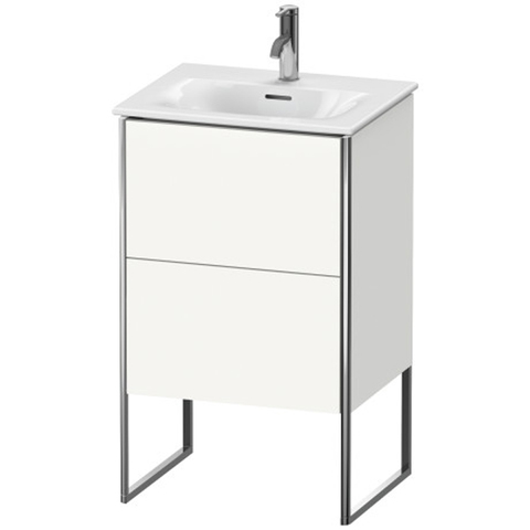 Duravit XSquare Тумба напольная под раковину # 234453, 2 яшика, встроенные ножки с регулировкой по высоте, 592x510x418мм, цвет White High Gloss XS452102222