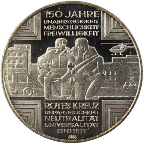 10 евро. 150 лет Красному Кресту (А). Германия. Медноникель. 2013 год