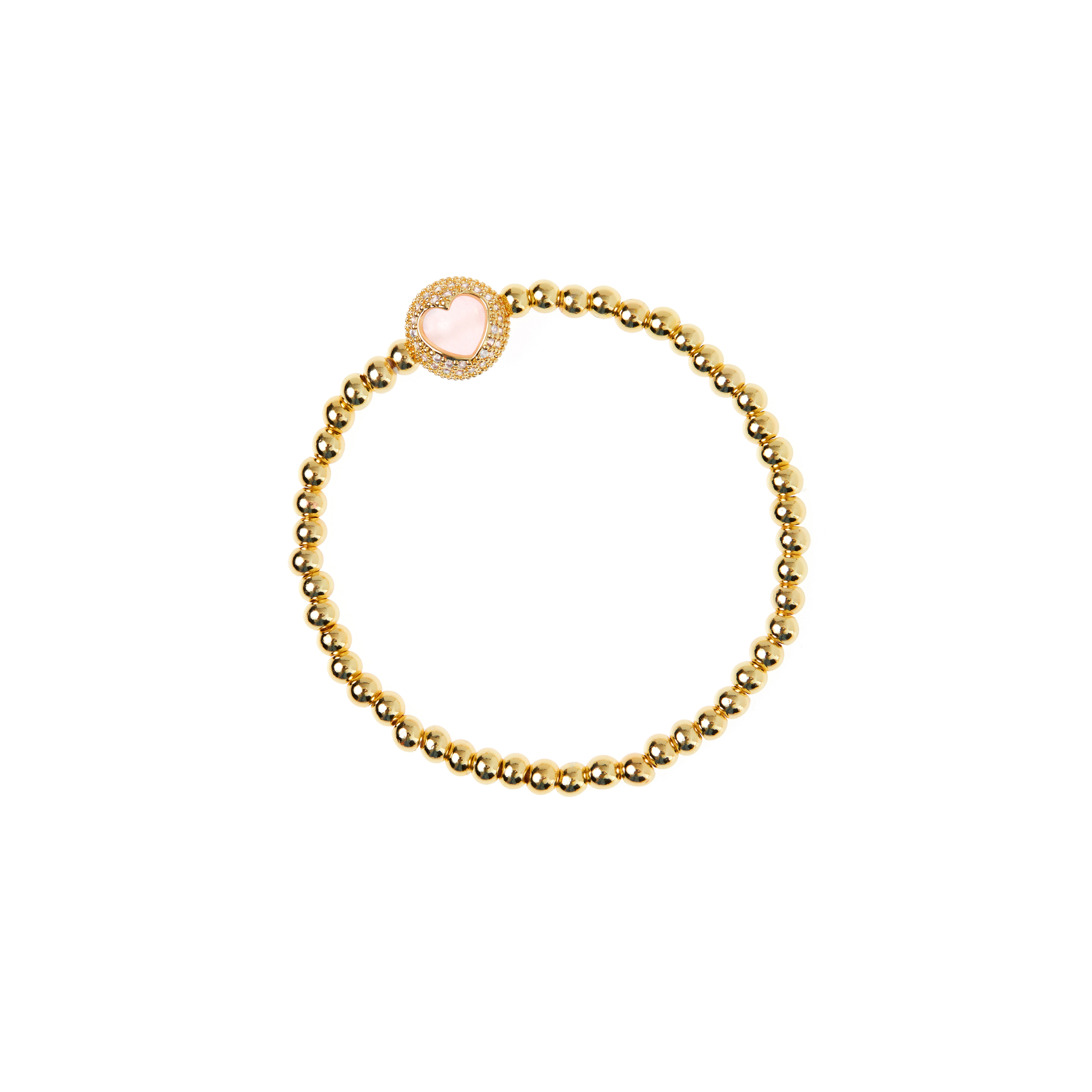 DÉJÀ VU Браслет Gold Puffy Heart Bracelet - Pink déjà vu браслет gold lightning crystal bracelet pink