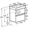 Roca 857639515 OLETA модуль для раковины 600 мм, 564х374х548 мм, с 2 ящиками, капучино
