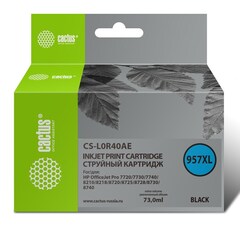 Картридж струйный Cactus CS-L0R40AE 957XL черный (73мл) для HP OfficeJet 8210, 8218, 8720, 8725, 8730