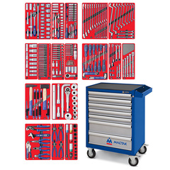 МАСТАК (52-07323B) Набор инструментов "ЭКСПЕРТ" в синей тележке, 323 предмета