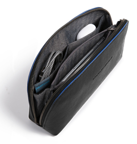 Косметичка Piquadro B2S, чёрный, кожа натуральная (AC5470B2S/N)