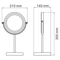 WasserKRAFT K-1003 Зеркало двухстороннее, стандартное и с 3-х кратным увеличением фото
