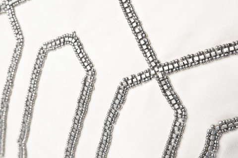 Подушка декоративная с бисером 30x50 Garda Decor Геометрия белая 70SW-20714