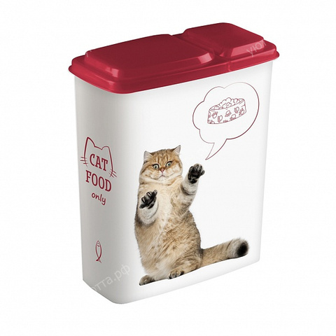Контейнер для корма Lucky pet Кошки, 2,3 л - Бордовый - Купить