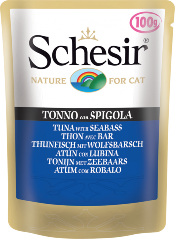 Schesir - для кошек с тунцом и окунем 100г