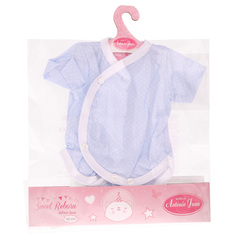 Munecas Antonio Juan Одежда для кукол и пупсов 40 - 45 см, боди на кнопках в полоску, подгузник / памперс (91046-11)