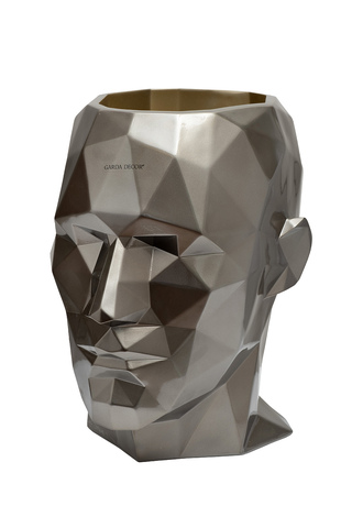 Кашпо для цветов декоратвное Garda Decor Голова мужчины серое