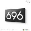 Номер на дверь 696, табличка на дверь для офиса, квартиры, кабинета, аудитории, склада, черная 120х70 мм, Айдентика Технолоджи