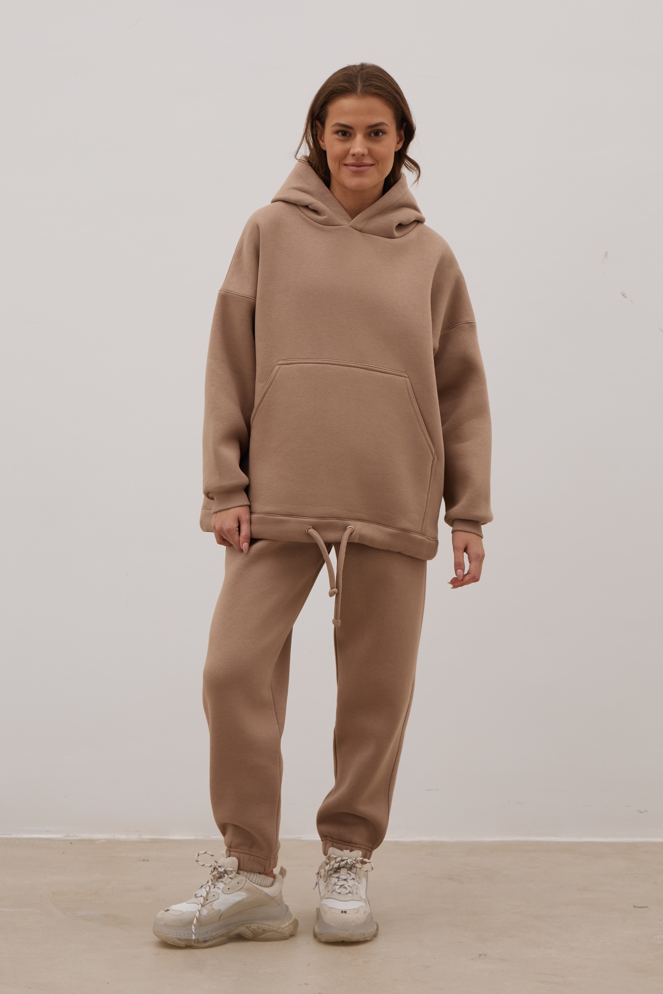 Худи OVERSIZE, с начесом, какао
