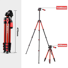 FOTOPRO S3 полупрофессиональный алюминиевый штатив КРАСНЫЙ