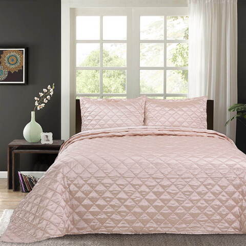 Покрывало 240x260 и 2 наволочки 50х70 Sofi De MarkO Паола светло-розовое