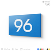 Табличка с номером 96 на дверь квартиры, для офиса, кабинета, аудитории, склада, голубая 120х70 мм, Айдентика Технолоджи