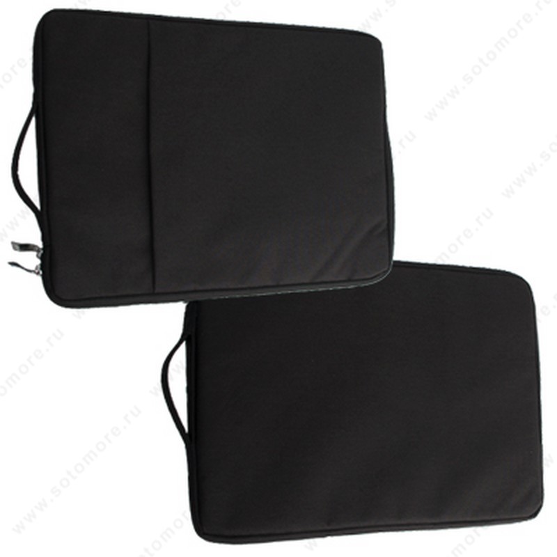 Чехол-сумка для ноутбука 13 Дюймов тканевый на молнии черный