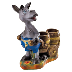 Ослик с тележкой кашпо (полистоун)