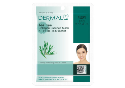 Маска для лица "Dermal" с коллагеном и экстрактом чайного дерева, 23г