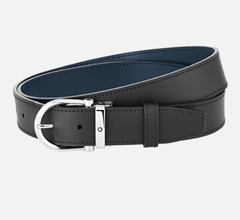 Двусторонний ремень Montblanc из кожи черного цвета 35мм