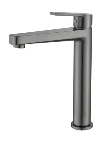 Aquatek AQ1704BGM AQ1704BGM ЛУГАНО смеситель для раковины высокий 217, без донного клапана, оружейная сталь (шлиф. черный хром)