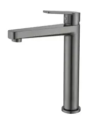 Aquatek AQ1704BGM AQ1704BGM ЛУГАНО смеситель для раковины высокий 217, без донного клапана, оружейная сталь (шлиф. черный хром) фото
