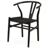 Стул Wishbone черный с черным сиденьем