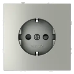 Розетка встраиваемая VOLTUM S70 с заземлением и защитными шторками, 16А, (сталь)