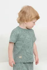 фуфайка  для мальчика  КР 302413/зеленый мох,тропики к460