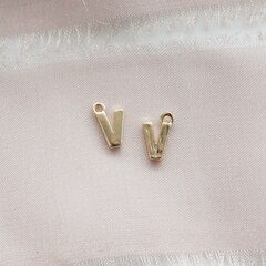Буква V позолота, 8 мм, 1 шт, П748