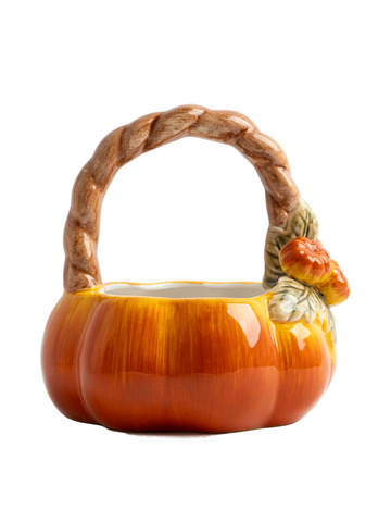Конфетница с ручкой Bright pumpkin Тыква, 21*21 см - Оранжево-зеленый - купить