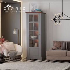 Шкаф-витрина деревянная Лэйквью 60х41х170 см, сервант с 4 полками, из массива сосны