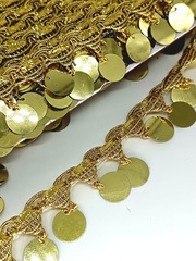 Тесьма люрекс с декоративными элементами/мониста , ш. 3,5 см.