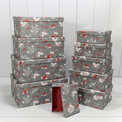 
          Коробка 34 х 26 х 15.3 см Набор 10 шт "Новый год" (Серый)