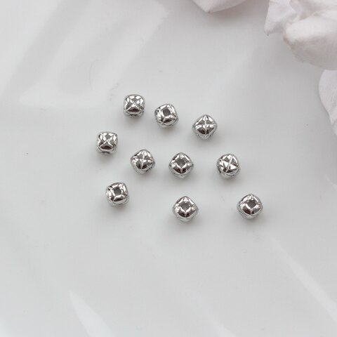 Бусина разделитель (спейсер), 4 мм, родий, 5 штук, Р091