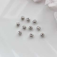 Бусина разделитель (спейсер), 4 мм, родий, 5 штук, Р091