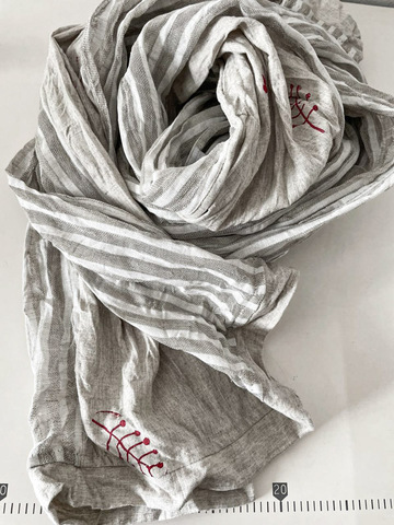 Шарф льняной комби. со штампами 